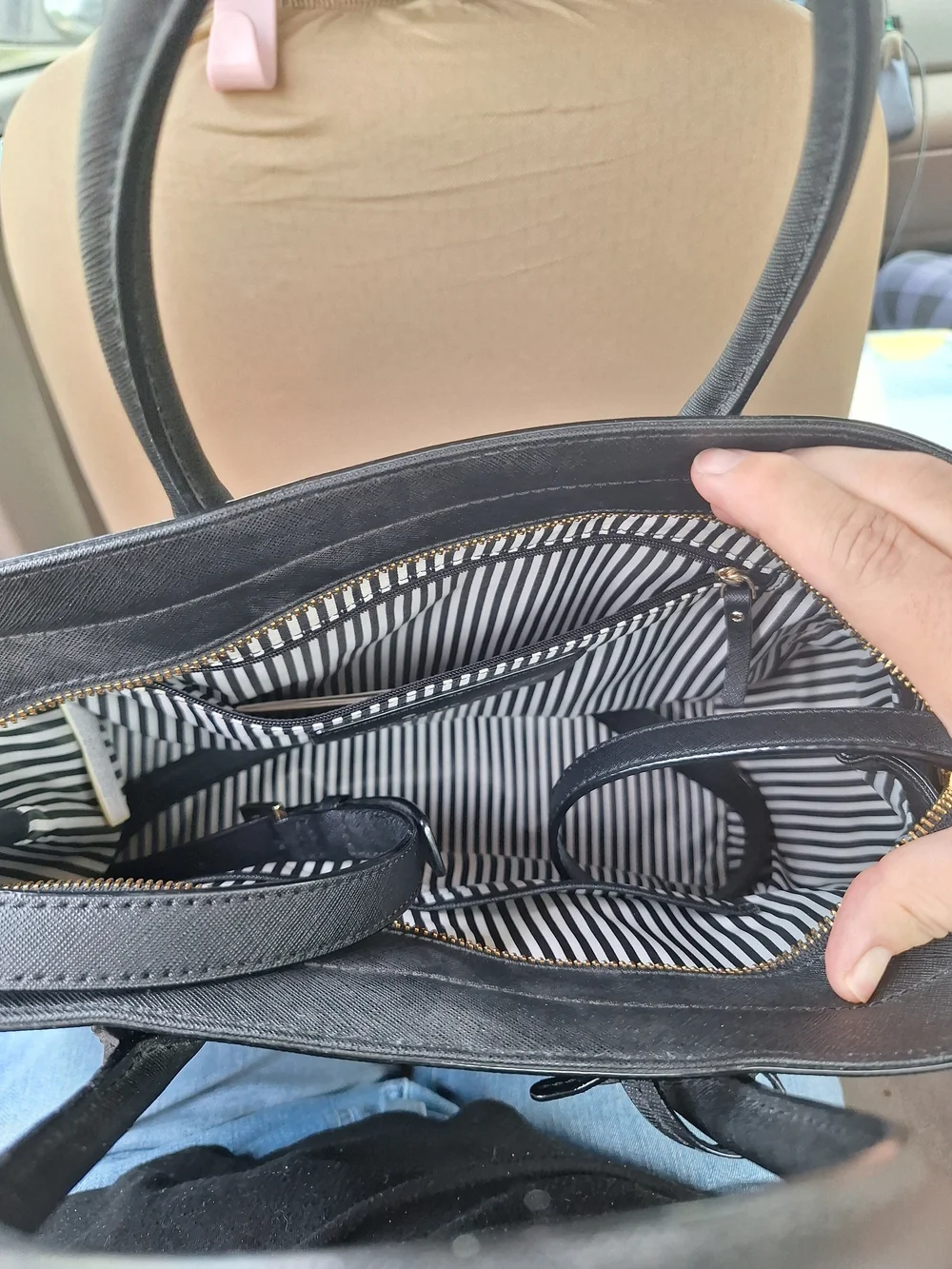 Kate Spade Black Embellished Saffiano Leather Tote
